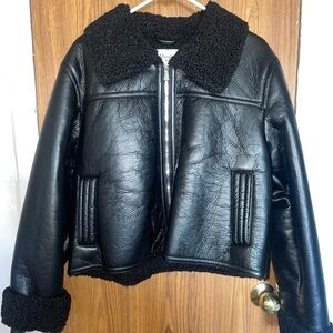 Maralyn & Me Faux leather cropped jacket
